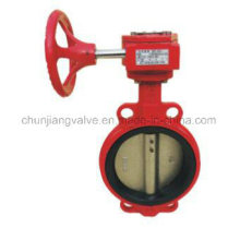 Fire Protection Wafer Worm Gear Drive Butterfly Valve